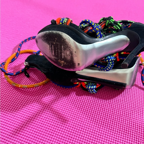 DSQUARED2 Multicolor Braided Rope Wrap Heels - Picture 10 of 12